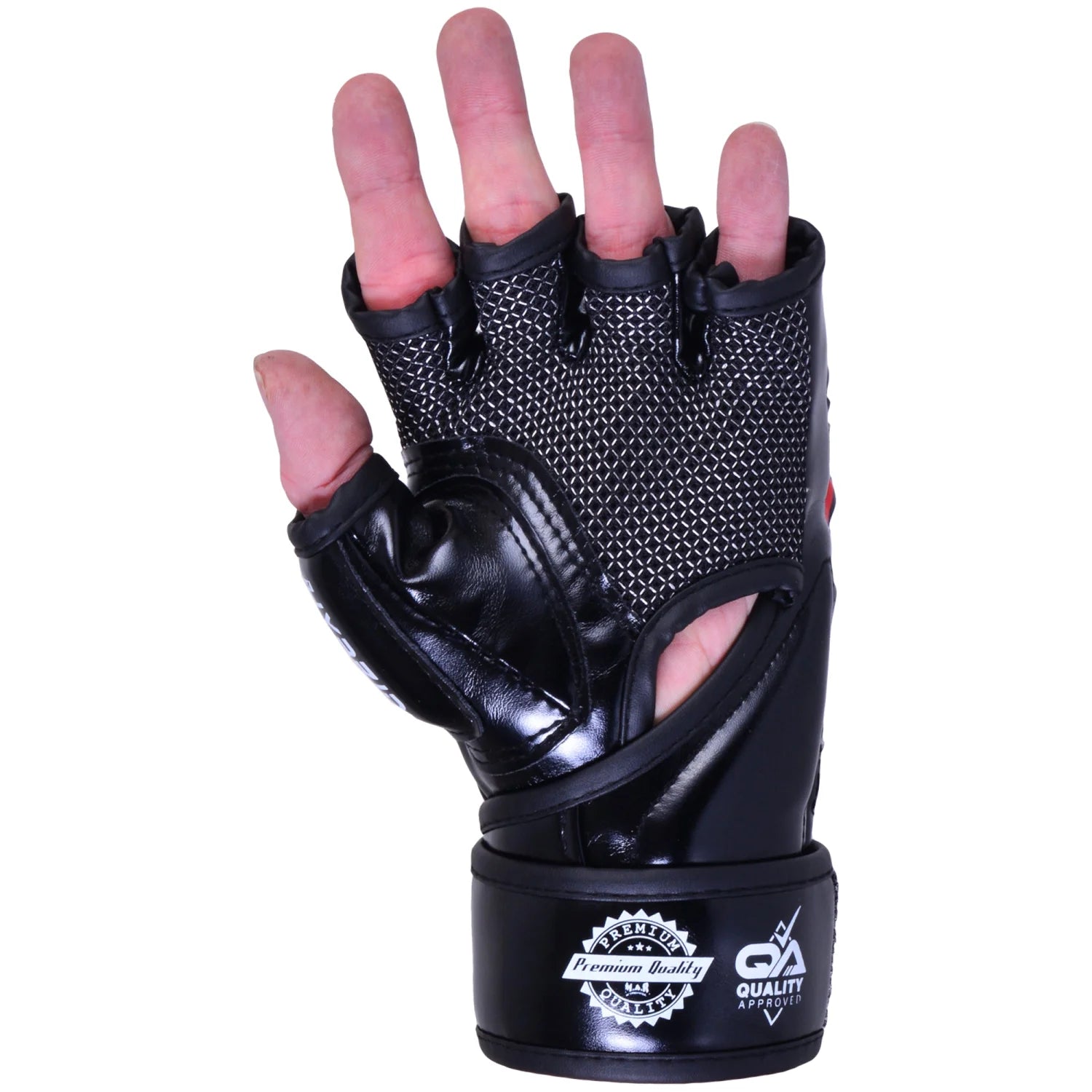 MAR-234E | Red MMA Gloves Fingerless Combat Gloves with Thumb Design - Compact Gloves