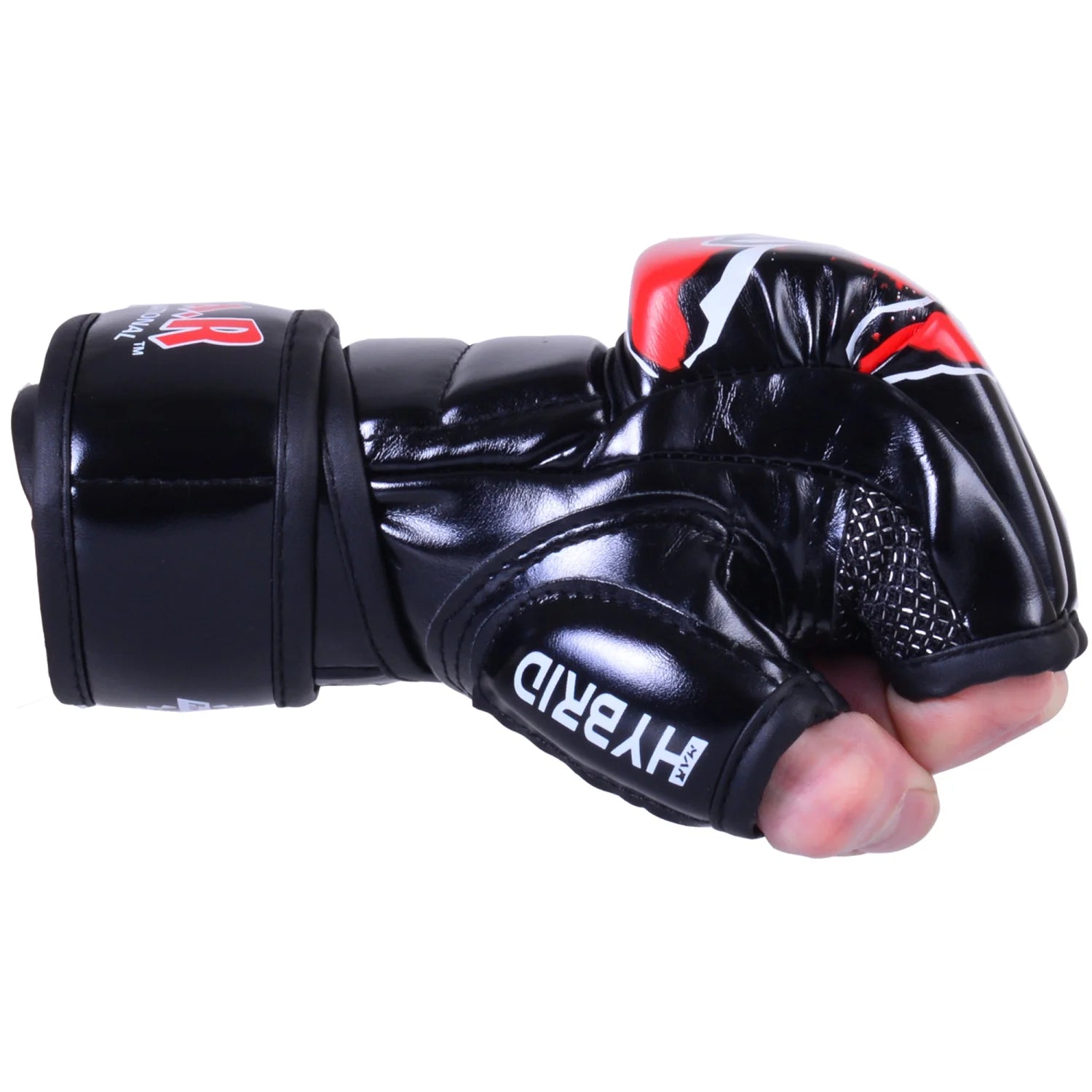 MAR-234E | Red MMA Gloves Fingerless Combat Gloves with Thumb Design - Compact Gloves