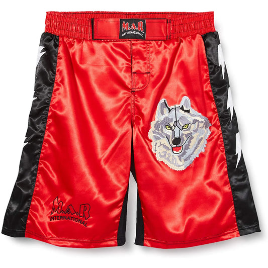 MAR-244B | Red + Black MMA Super Stretchable Shorts - Double Layered - Shorts