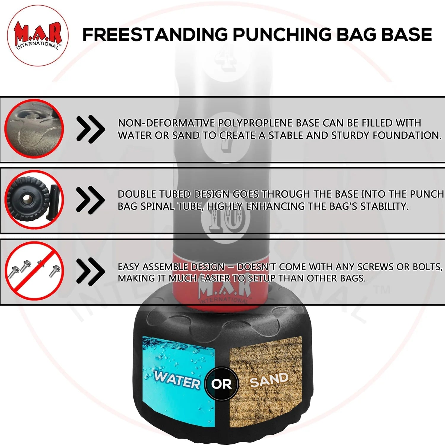 MAR-260D | X-Large Heavy Duty Freestanding Punch Bag - Freestanding Bag (2BL)