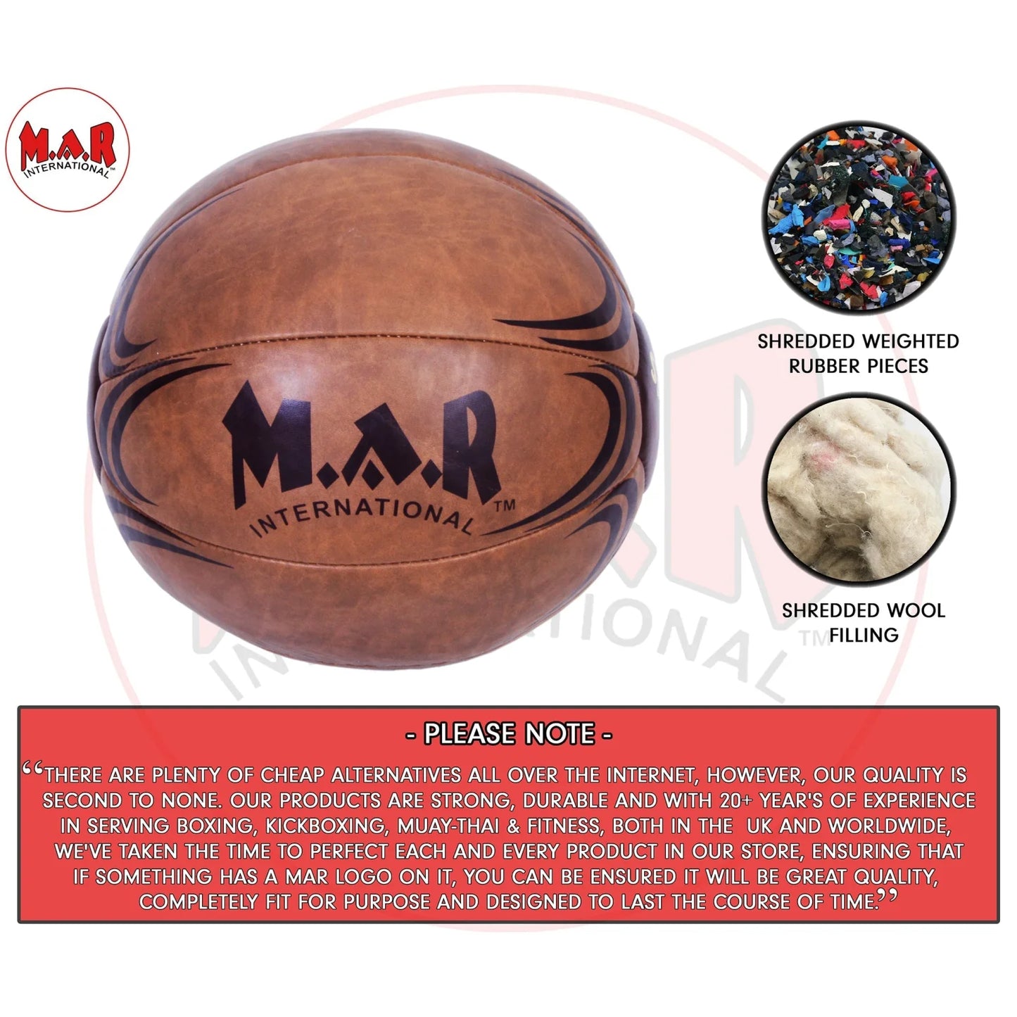 MAR-289B | Synthetic Leather Medicine Balls (3kg-10kg) - Sports Balls