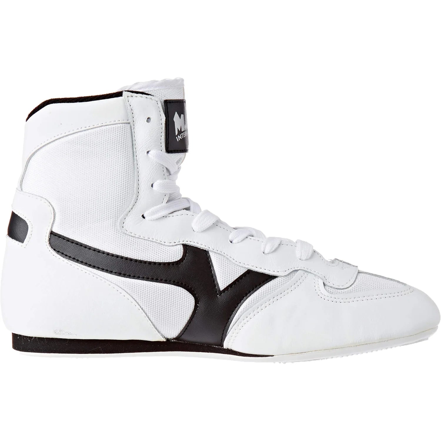 MAR-295A | White Wrestling Shoes w/ Black Outlines - Shoes