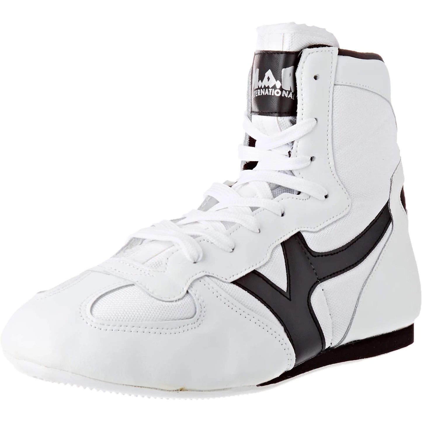 MAR-295A | White Wrestling Shoes w/ Black Outlines - Shoes
