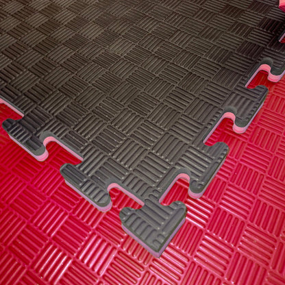 MAR-296B | Red/Black Jigsaw Floor Mats (20mm [1m x 1m] Square) - Mats
