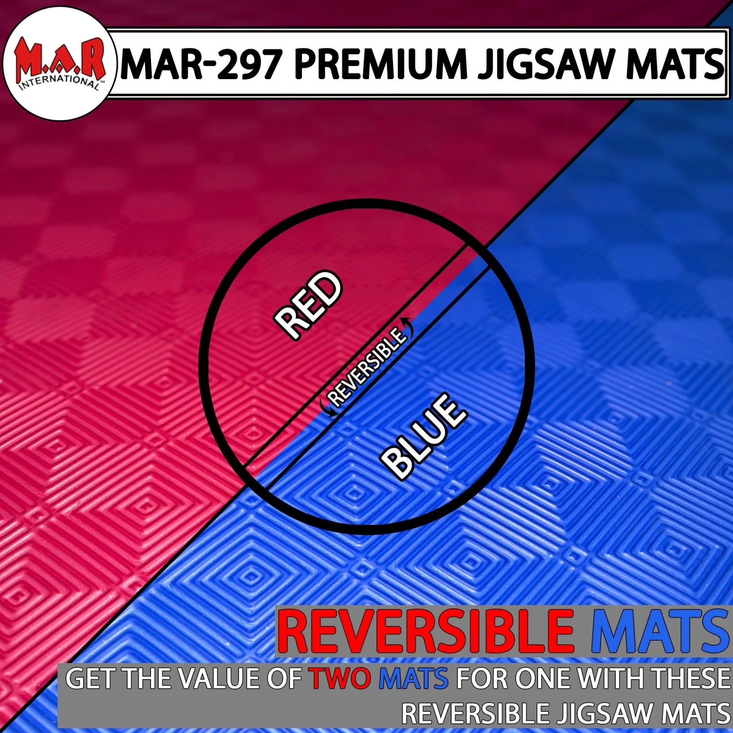 MAR-297A | Red/Blue Jigsaw Floor Mats (40mm [1m x 1m] Square) - Mats