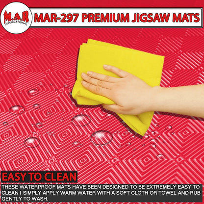 MAR-297B | Red/Black Jigsaw Floor Mats (40mm [1m x 1m] Square) - Mats