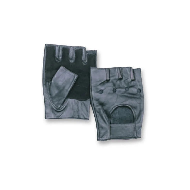 MAR-354A | Leather Weight Lifting Gloves - All Black - Leather / X-Large / Wholesale - Small Accessories
