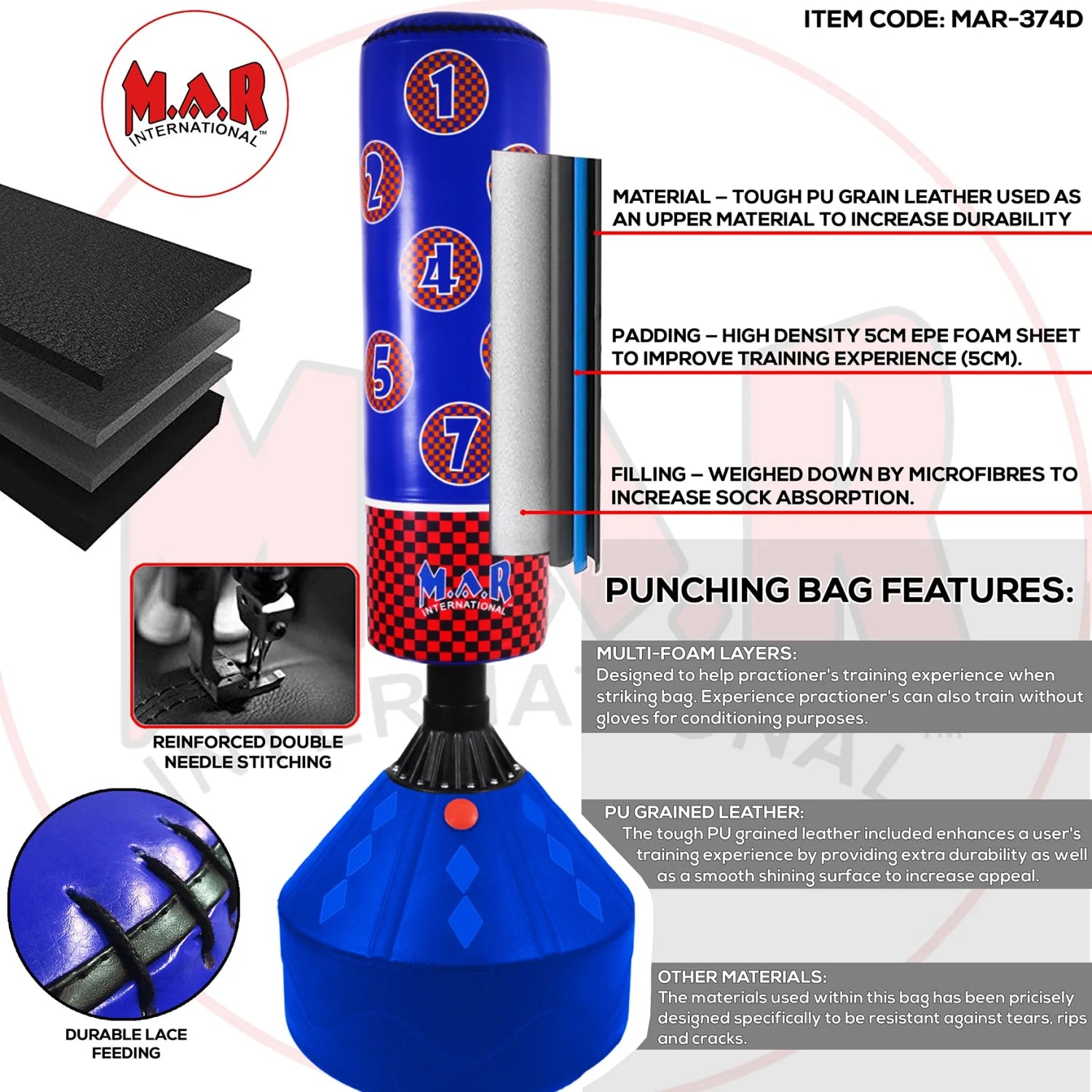 MAR-374E | Freestanding Striking Bag - Freestanding Bag (2BL)