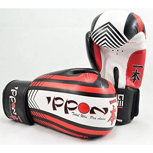 MAR-410 | White + Red IPPON Boxing Gloves - Gloves