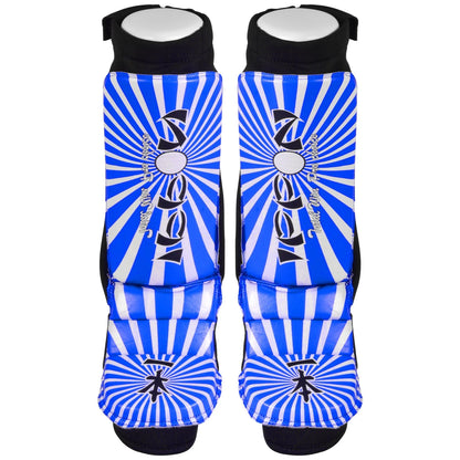 MAR-413 | IPPON Leather Shin & Instep Guard (Blue) - Pads