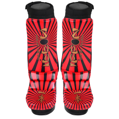 MAR-414 | IPPON Leather Shin & Instep Guard (Red) - Pads