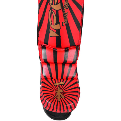 MAR-414 | IPPON Leather Shin & Instep Guard (Red) - Pads