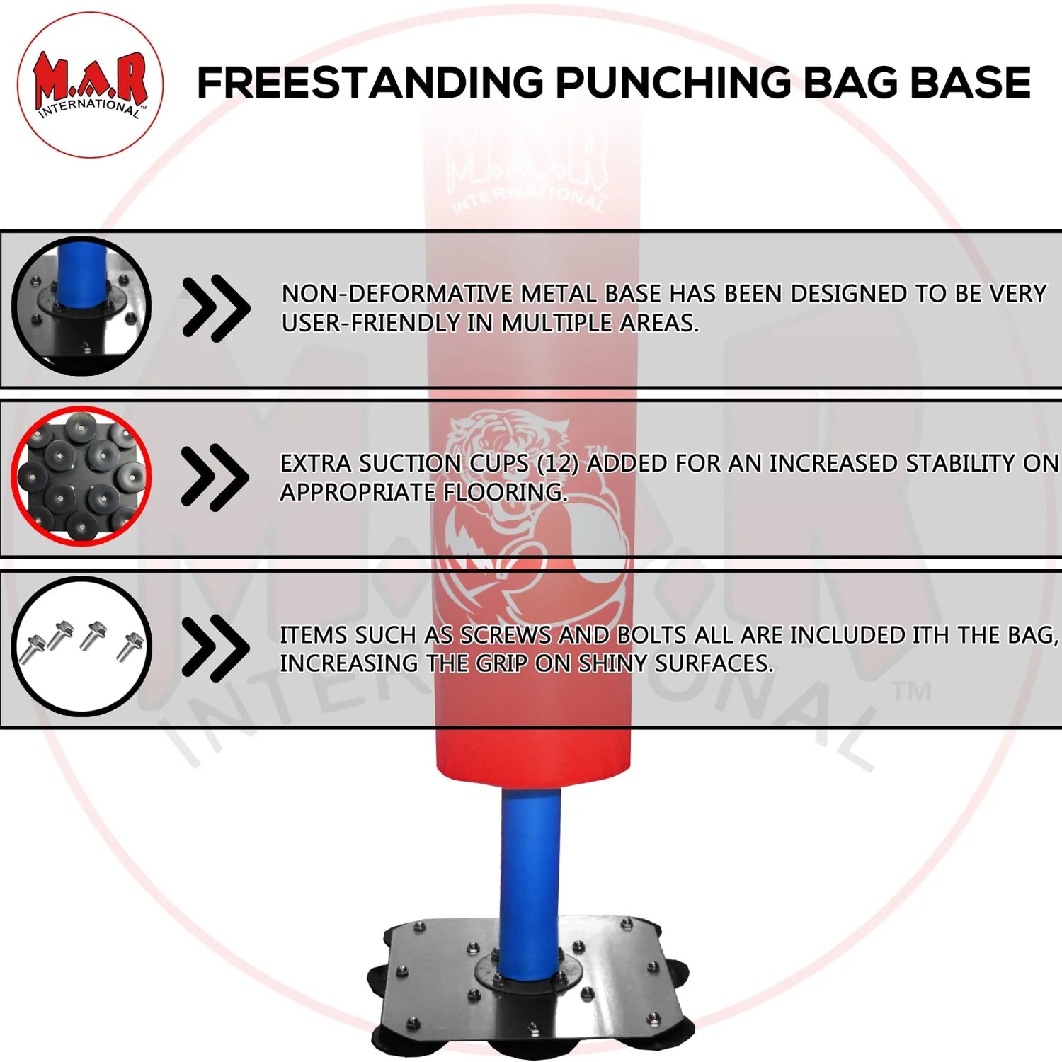 MAR-419B | Red Kids Freestanding Heavy Bag - Freestanding Bag (1B)