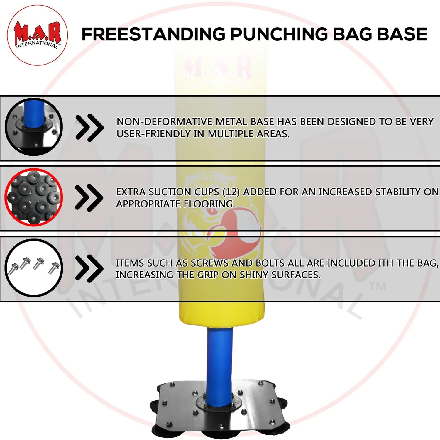 MAR-419C | Yellow Kids Freestanding Heavy Bag - Freestanding Bag (1B)