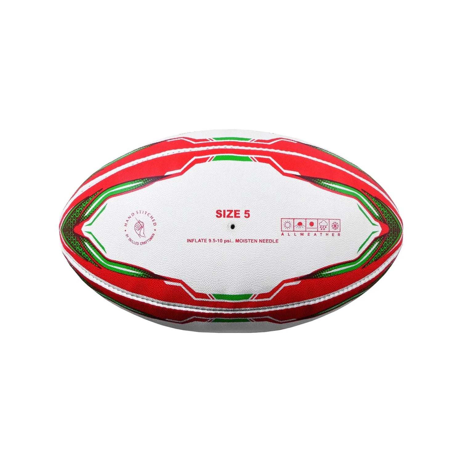 MAR-437D | Match Pro Red/Green Rugby Training Ball - Size 5 - Small Accessories