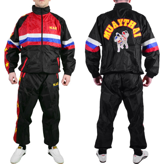 MAR-441 | Black & Red Muay Thai/Thai Boxing Tracksuit - Uniforms