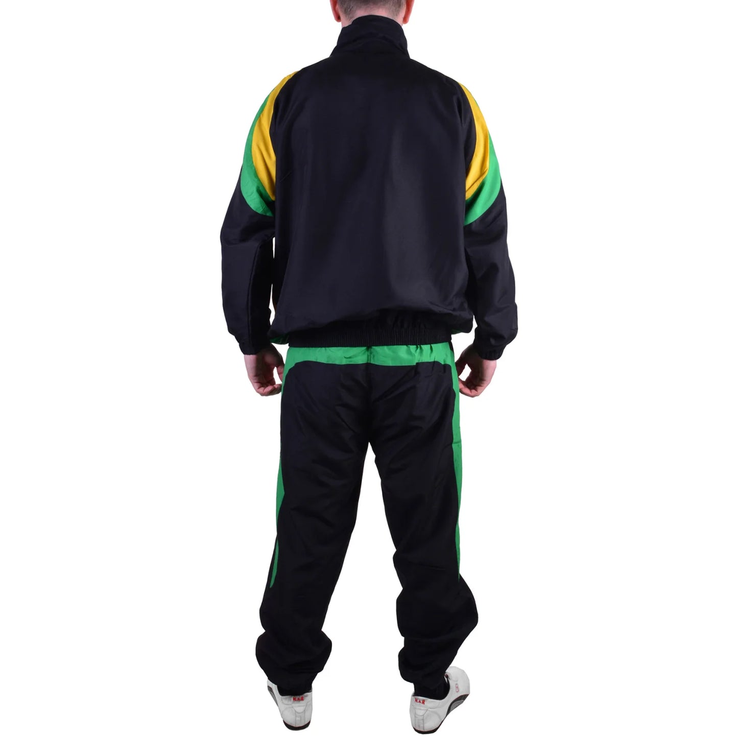 MAR-444 | Black Green & Yellow Vintage Styled Tracksuit - Uniforms