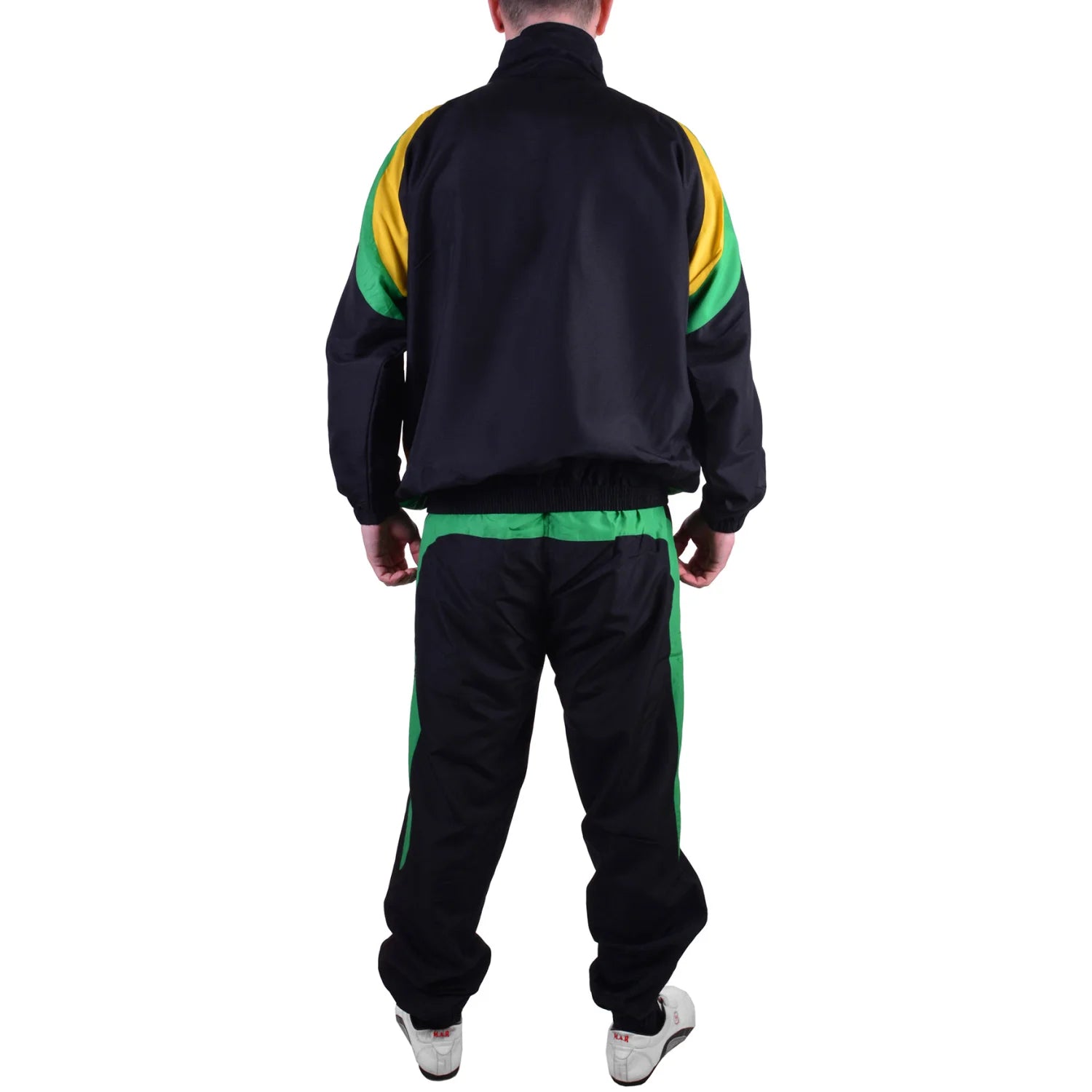 MAR-444 | Black Green & Yellow Vintage Styled Tracksuit - Uniforms