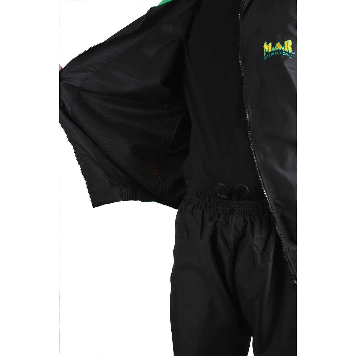 MAR-444 | Black Green & Yellow Vintage Styled Tracksuit - Uniforms