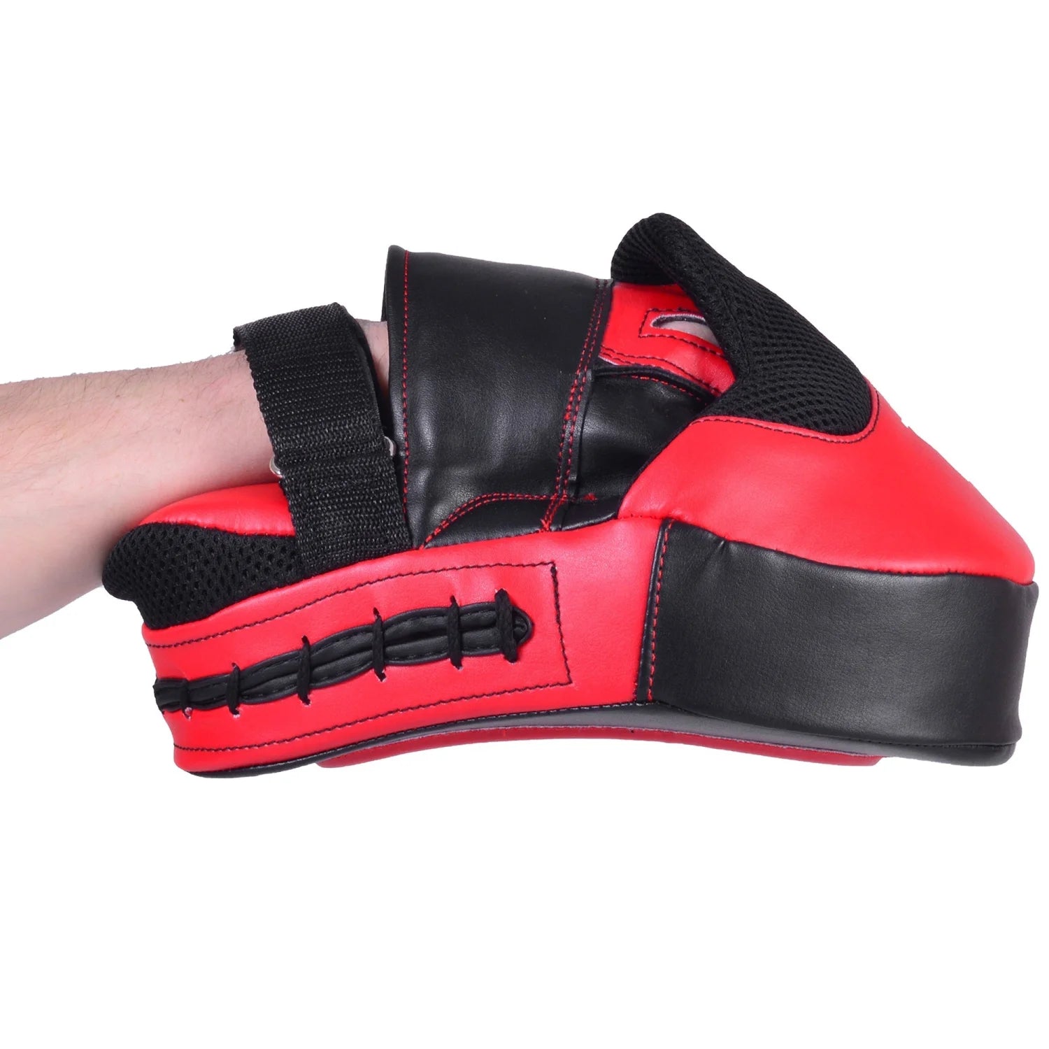 MAR-445A | Red & Black Curved Focus Mitts - Focus Mitts