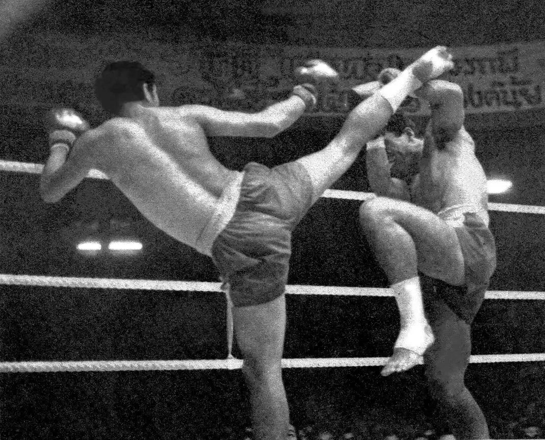 Muay Thai fighters in action.